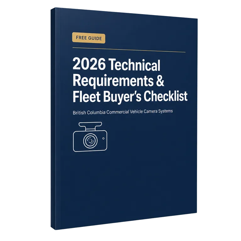 3D mockup of the free BC fleet camera compliance guide